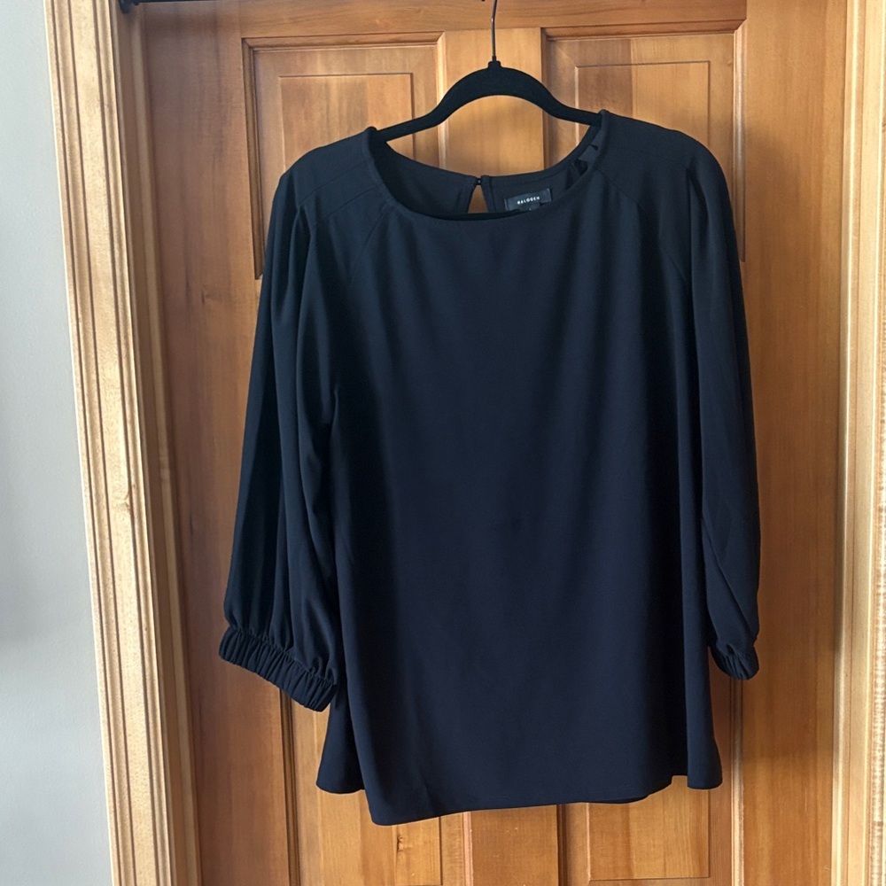 Halogen Black Blouse with 3/4 Sleeves